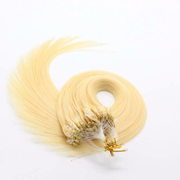 Micro Ring Hair Extensions Blonde - Image 2
